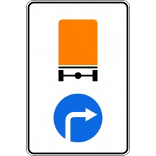 Дорожный знак 4.8.2 "Направление движения транспортных средств с опасными грузами"