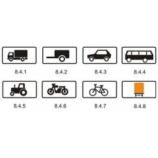 Дорожный знак 8.4.1 — 8.4.8 "Вид транспортного средства" под заказ